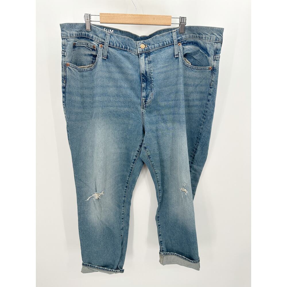 J.Crew Jeans Women 36 Blue Tinted Indigo‎ Wash Slim Boyfriend Cotton Blend Denim